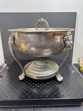 vintage silver-plated chafing dish and lid